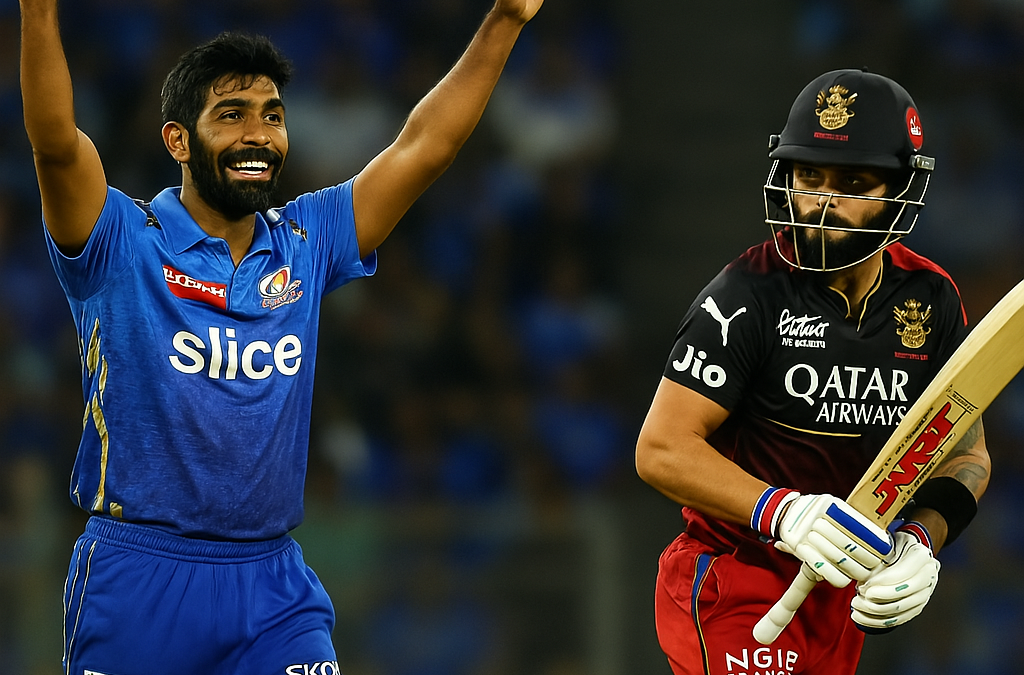 MI vs RCB Live Match – IPL 2025: Jasprit Bumrah Shines, Kohli’s Fightback, Live Score & Highlights